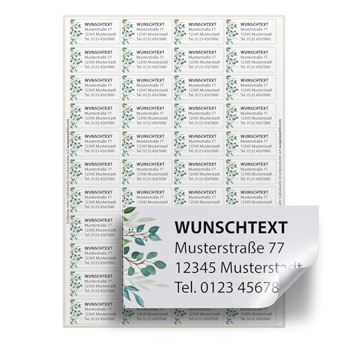 Adressaufkleber personalisiert 44 Adressetiketten selbstklebend 4 6 x 2 4 cm Absender Aufkleber mit Name selbst gestalten (Motiv 6)