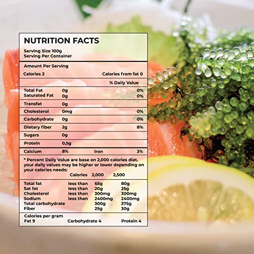 NAMISO OKINAWA Organic Sea Grapes,Organic Seaweed, Umibudo, Green Caviar, Dehyrated lato, Seagrapes , Superfood - Enhance Health, Boosting Immune System (3.5 Oz (Pack of 5), 1 box)