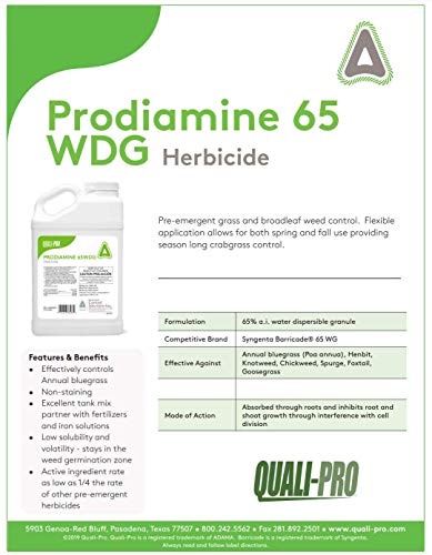 Quali-Pro 000087 Prodiamine 65 Wdg 5Lbs Pre-Emergent Grass Broadleaf Weeds thumb #1