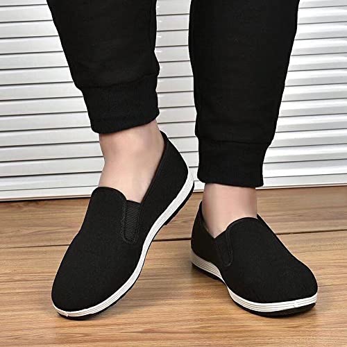Stunner Men's Casual Cloth Shoes Winter Warm Faux Fur Lined Lightweight Canvas Slip On Loafers 43 #TOP4