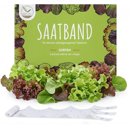 5m Saatband Salat Mix Samen (Lactuca sativa var. crispa) - Knackig, frischer Pflücksalat ideal für die Anzucht im Garten, Balkonkasten & Gemüsebeet