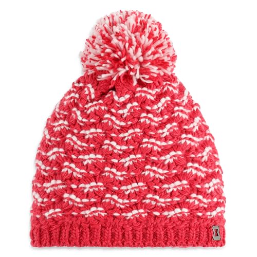 Bonnet tricot Spyder Brrr Berry doublé avec pompon ski randonnée hiver