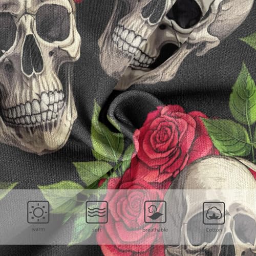 Joisal Skulls Red Vintage Roses Black Toddlers Underwear Floral 2t Cotton Little Girl Panties Stylish Kids Undies Briefs3