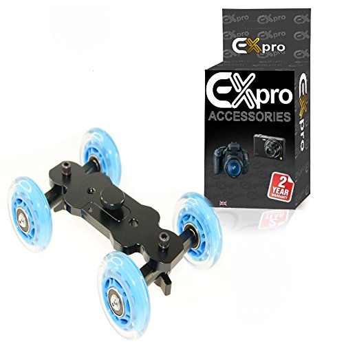 Ex-Pro® DSLR/Camcorder Wheel Tabletop Dolly Skater Stabilizer Slider Track
