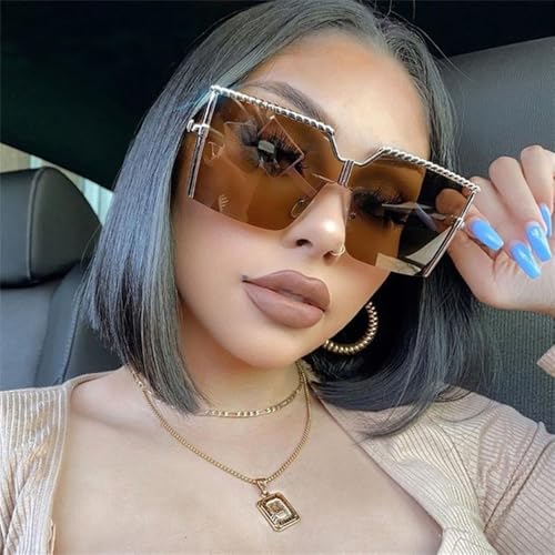 Lunettes de soleil une pièce sans cadre dégradées pour femmes - 2