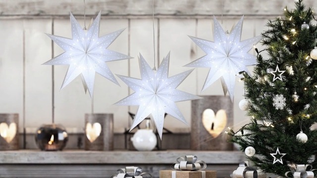 Kingdder 20 Inch Christmas Paper Star Lanterns Lampshade with