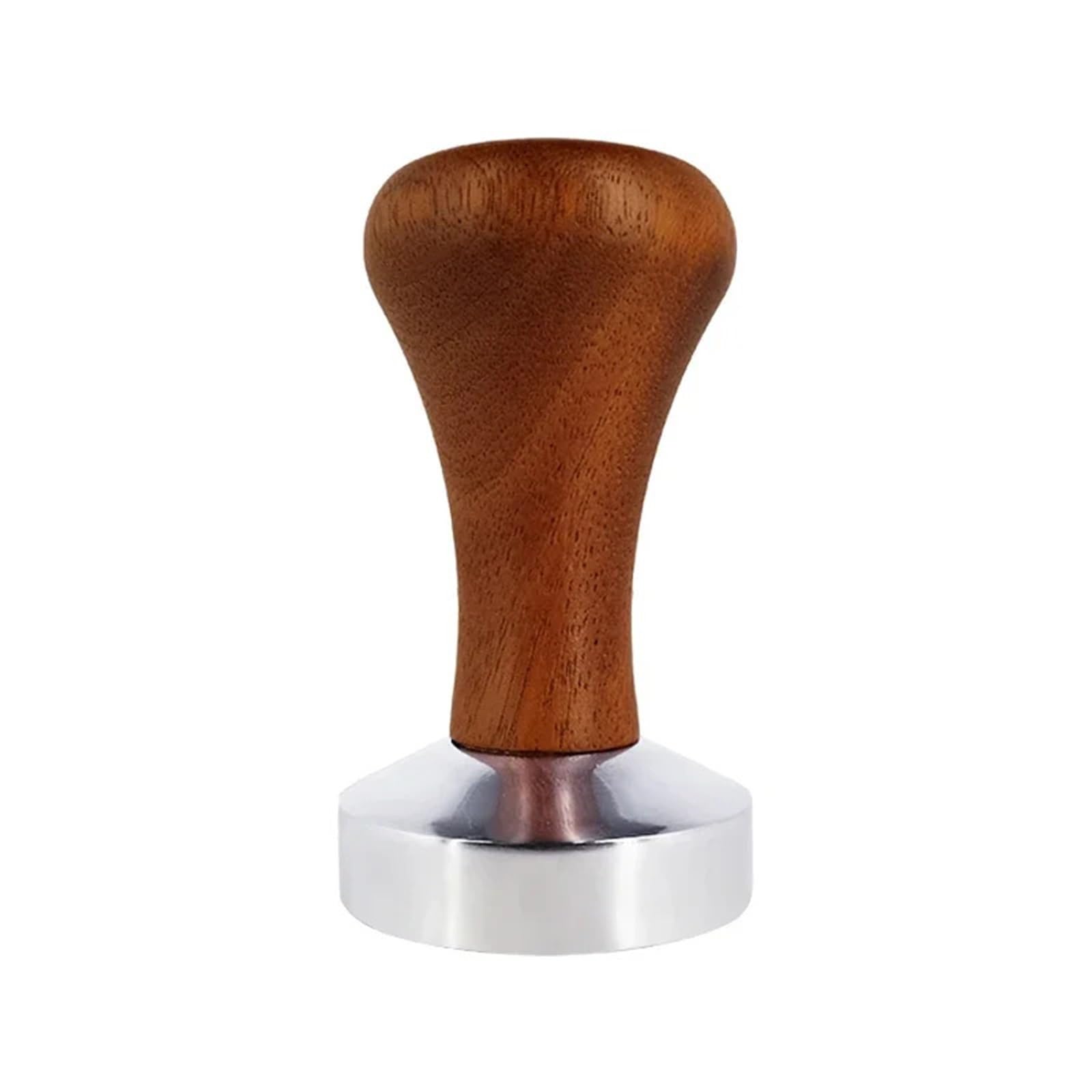 Ubijak do kawy, Ubijak do espresso z podstawą ze stali nierdzewnej Vintage drewniany uchwyt kawy Narzędzia wyciskania Domowy barista(53mm)