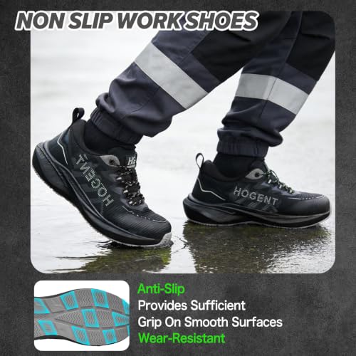 Hogent Steel Toe Shoes for Men, Lightweight Slip Resistant Work Shoes - image 5