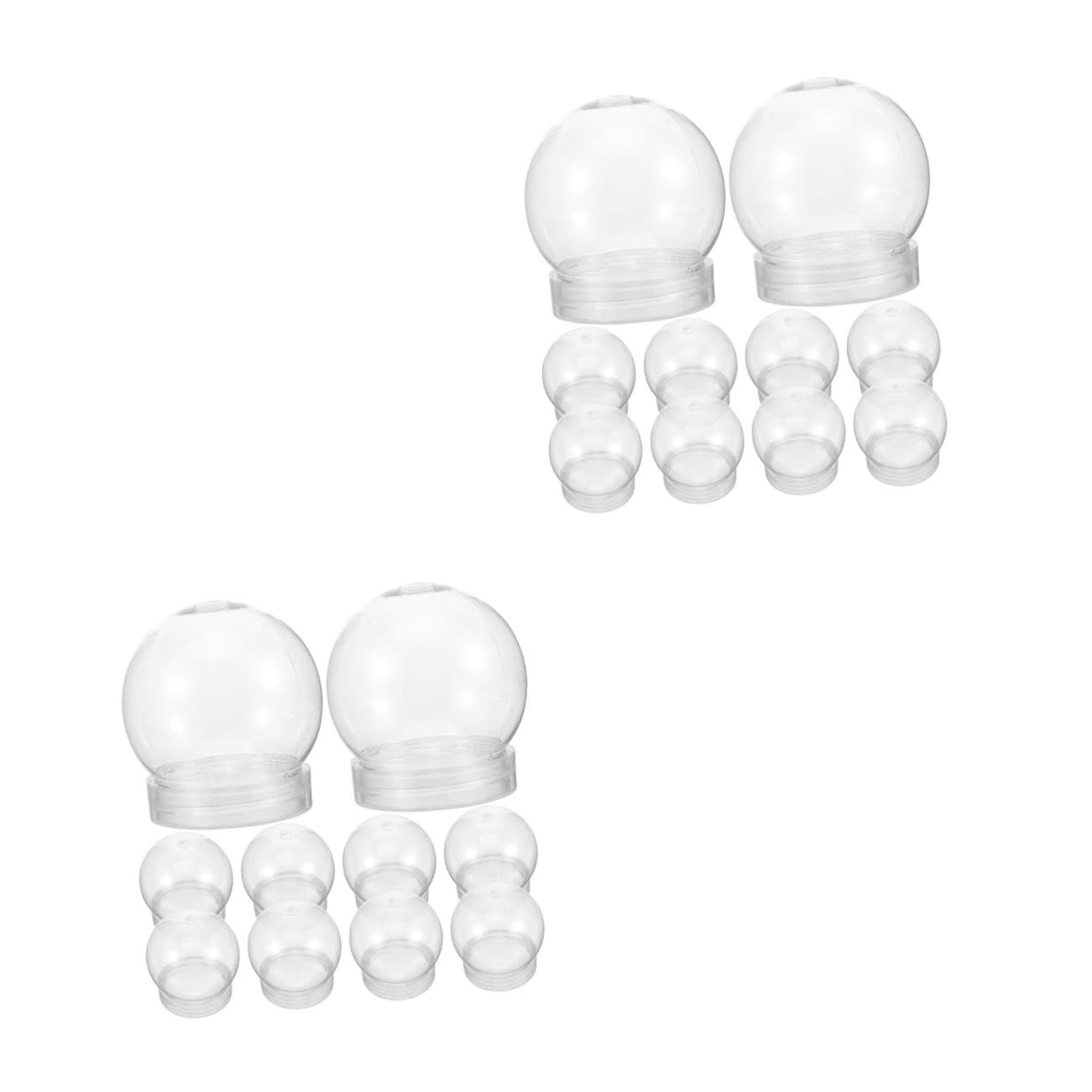 2 Series Bola De Nieve De Bricolaje Navidad Globo Decorativo Foto Bola De Nieve Bola De Nieve para Manualidades Bola De Nieve con Gorra El Plastico Transparente 20 Piezas*2