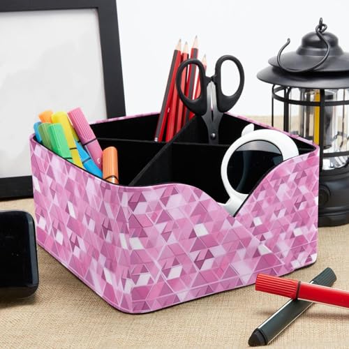Rangement cosmétiques et papeterie rose pour coiffeuse - 8
