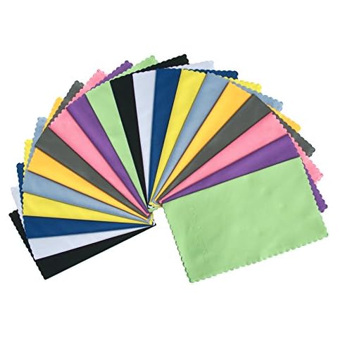 ColorYourLife 20-Pack Microfiber Cleaning Cloths for Smart Phones, Laptops, Tablets, Lenses, LCD Monitor, TV, Camera, Eyeglasses, Optics Etc Cover