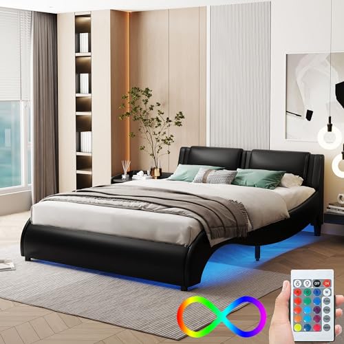 Letto Matrimoniale 140x190 Cm Senza Testiera - Struttura Moderna Con Contenitore, Nero - Foto 3