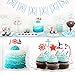 72 Pieces Nautical Cupcake Toppers Ocean Theme Toothpicks Birthday Cake Picks Decorations for Navy Baby Shower Party Favors Supplies