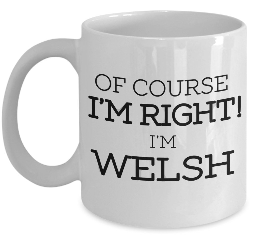 Shaniztoons White Welsh Wales Novelty Gift Mug