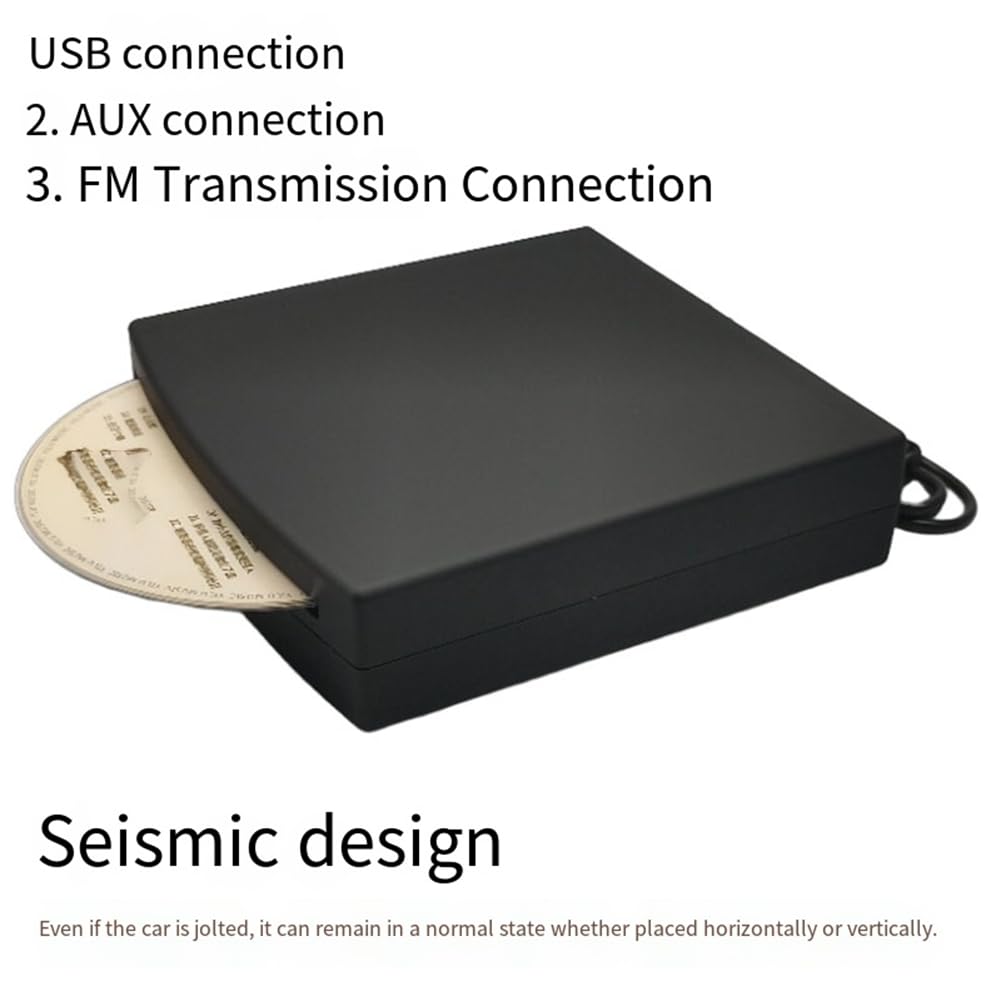 Lettore CD Universale per Auto e Camion, Esterno Tramite Porta USB, Versione Aggiornata con Adattatore Audio