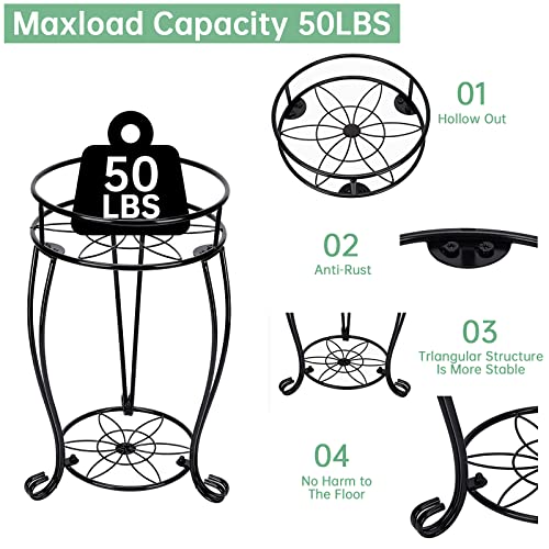 Hismocal Metal Plant Stand Flower Set-Garden Shelf Indoor/Outdoor Stands Collection Flower Pot Holder Display Shelf Plant Potted Rack For Home Kitchen Yard Patio Flower Shop (Stand 1-S) #TOP2