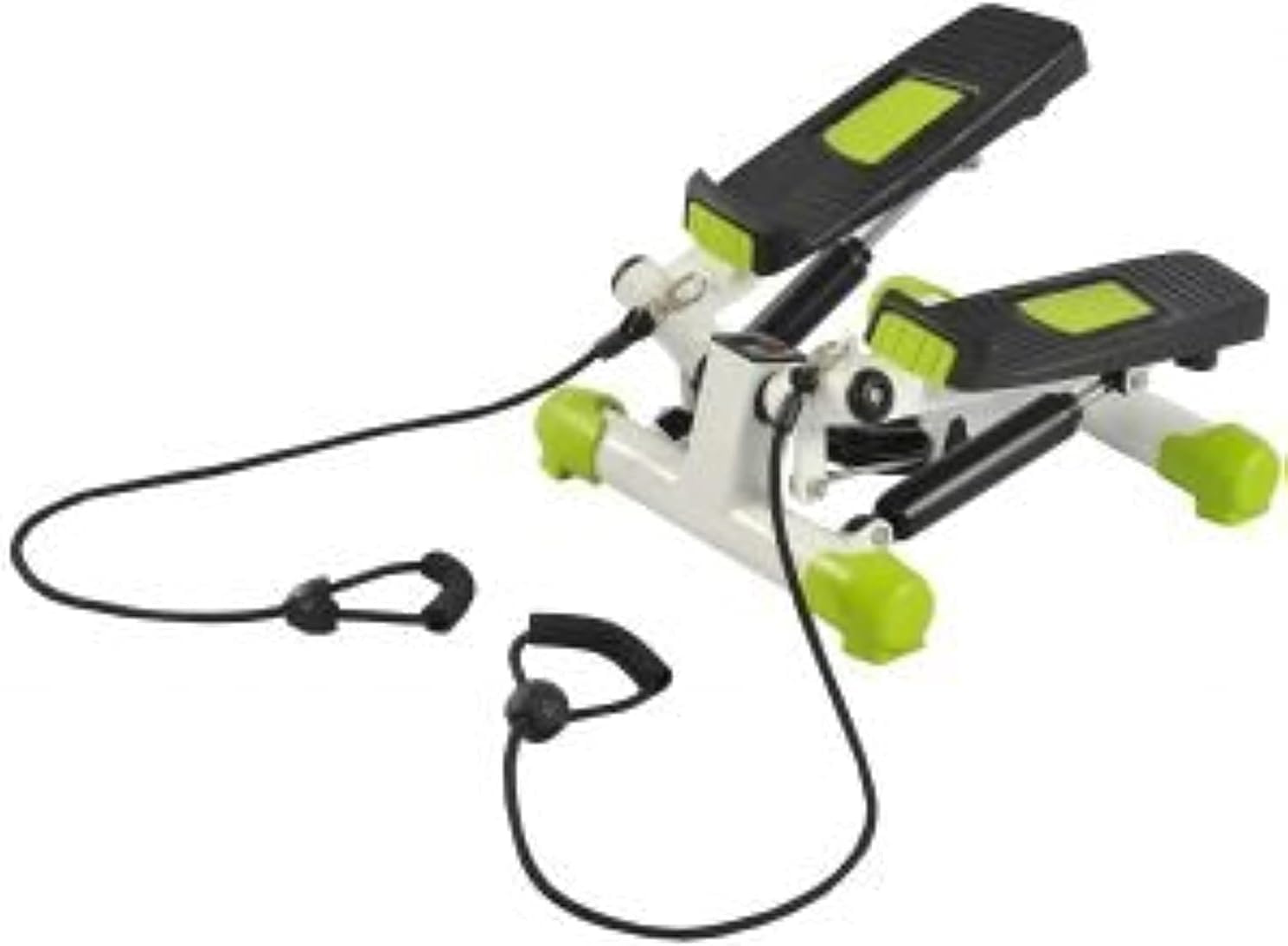 POWERLEX Mini Stepper with Black Rope: Compact Home Exercise Machine for Full-Body Workouts, Adjustable Height, LCD Monitor - Ideal Cardio and Strength Training Equipment | Color Green, PL-1096
