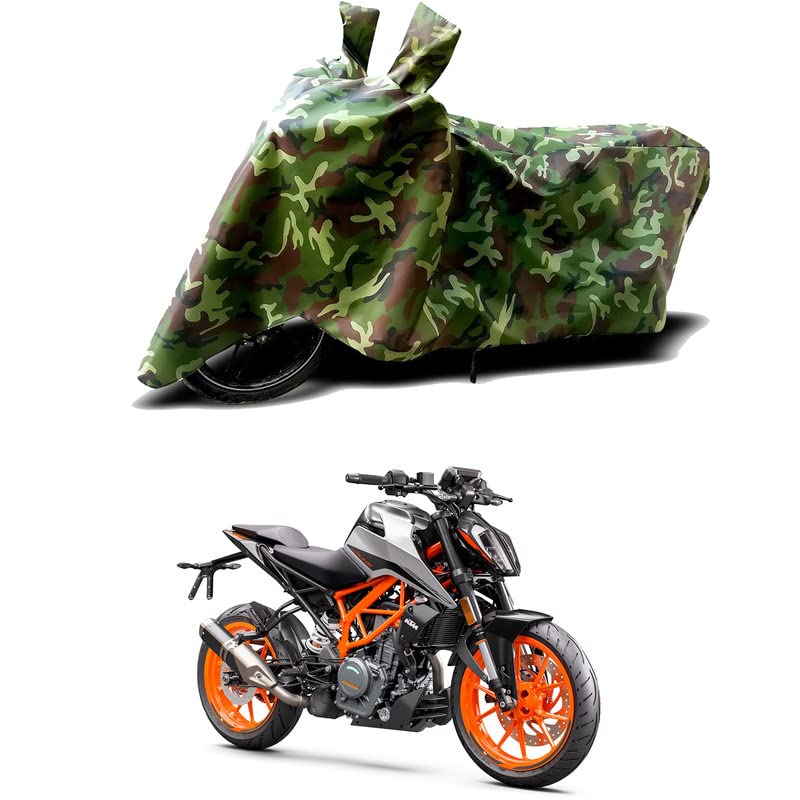 Image of 100% Water Resistant Full Bike Scooty Two Wheeler Body Cover Compatible for KTM 390 Duke /UV-Rays /Heat Protection /Birds Dropping /Scratchproof /Dust Proof /Waterproof /All Varients[Green MJ]