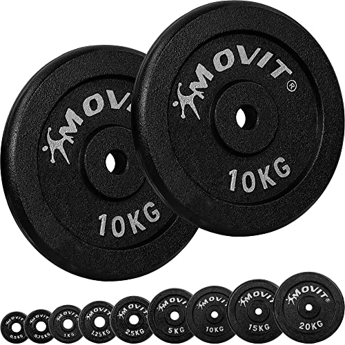 ADATTABILE: Questo set di dischi pesi è conveniente perché è composto da 2 dischi da 10 kg, ed è facile da regolare il peso che ti occorre secondo il tuo programma fitness.