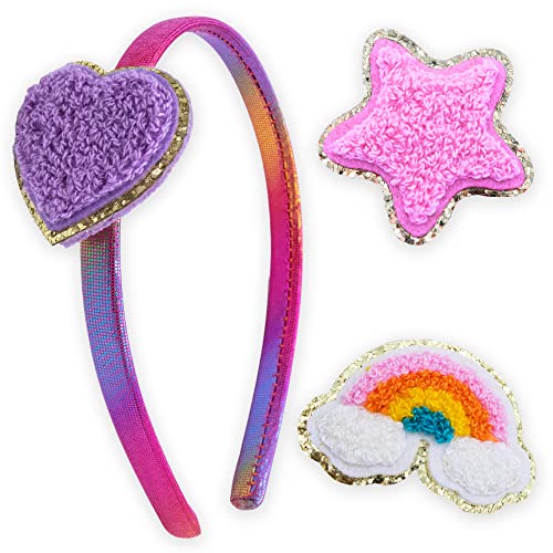 FROG SAC Interchangeable Charm Headbands for Girls, Rainbow 