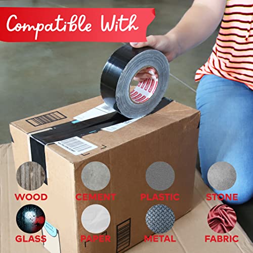 Xfasten Super Strength Duct Tape, Black, 3" X 30 Yards, Indoor And Outdoor Duct Tape For School And Industrial Use- Waterproof And Weatherproof #TOP6