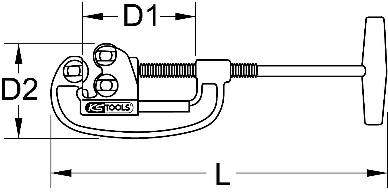 KS Tools 110.1000 Cortatubos de acero, 1/8"-2"