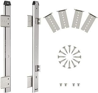 FRMSAET Sliding Keyboard Drawer Tray Hardware 12/14/16/18 inches Slides Metal Drawer Keyboard Slides Mounting Accessories/Ideal for Under Desk Kitchen Cabinet Drawer,One Set(12inches,Silver).