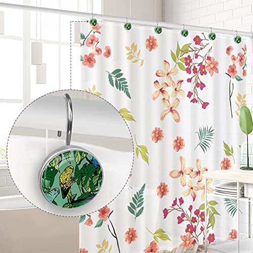 Crochets de douche en acier inoxydable durables avec décors de perruches colorées - 5