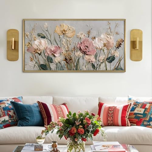 Image of PAPER PLANE DESIGN Big Size Wall Painting for Living Room Floral 2x4 Ft (C)