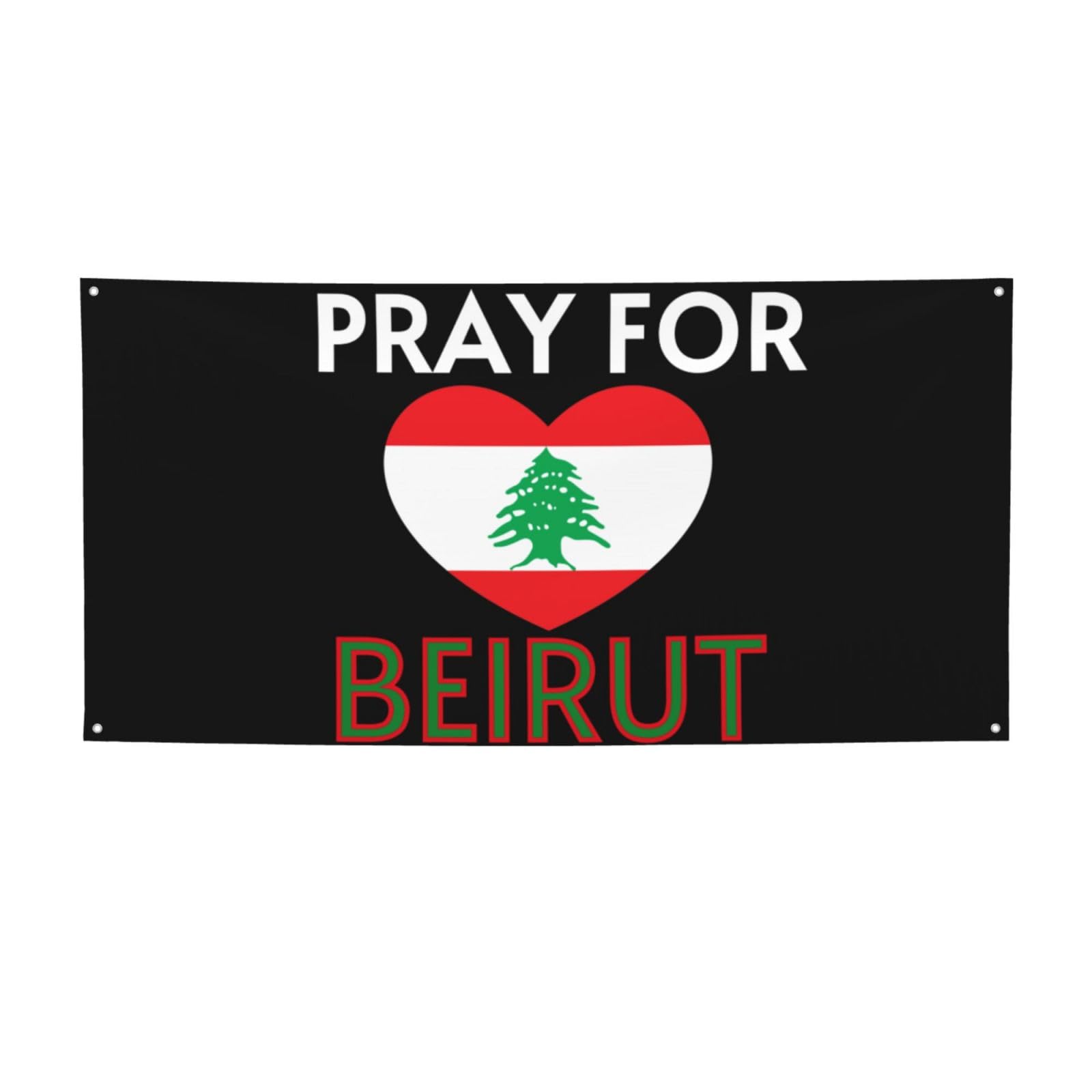 Bannière Beyrouth de Noël haut de gamme 2x4 pi dotée d'une suspension de sécurité renforcée