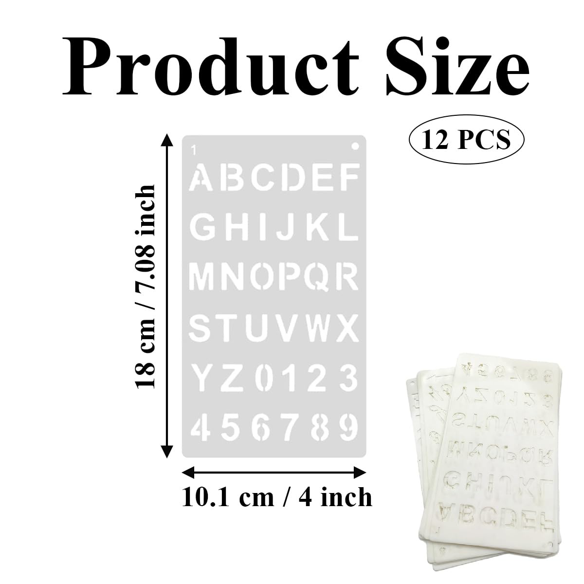 Set 2 Stencil Lettere E Numeri In Metallo – 13x3 Cm, Altezza Caratteri 7mm, Per Scrapbooking E Journaling