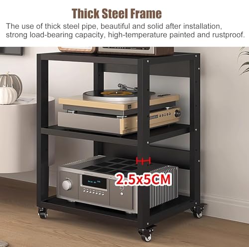 Gabinete de audio compacto de 2 niveles con ruedas para maximizar el espacio en casa 3