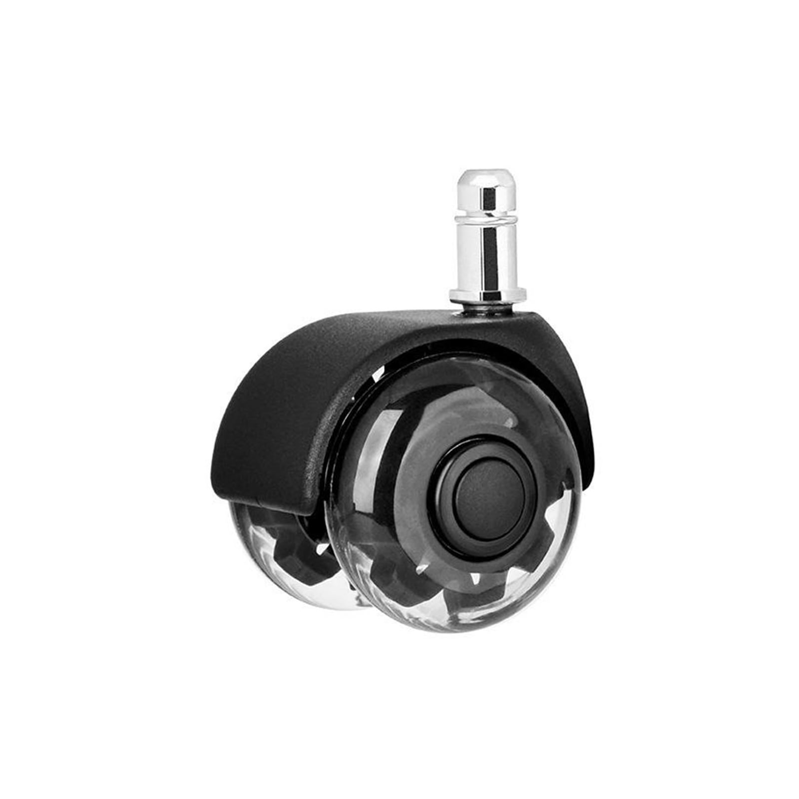 MXXDMOPD 2 Inch Office Chair Casters Swivel Rubber Soft Safety Rollers PU Transparent Furniture(Nero,11x22mm)