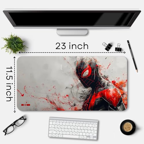 Image of Extended Gaming Mouse Pad for Desk (23x11.5 Inch) - Large Mouse Pad for Office & Home | Non-Slip Rubber Base, Smooth Surface Desk Mat for Laptop, Keyboard & Mouse (Supper Heros Edition) (Print 9)