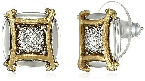 Estele Gold & Rhodium Plated Dual Tone Imperial Couture Stud Earring for Women (B095CP7N7G) Amazon Price History, Amazon Price Tracker