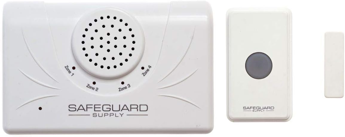 Safeguard Supply Long Range Wireless Doorbell for Business and Home - ERA-UTDCR 4000 ft Range | Push Button or Magnetic Door Contact Transmitter