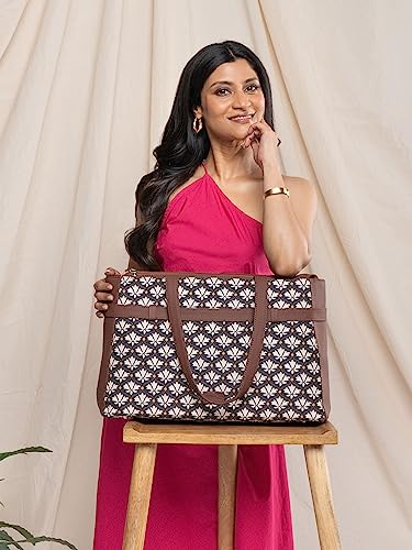 Image of ZOUK Urban Escape Bag | Stylish Vegan with Laptop Compartment, Trolley Sleeve & Anti-Theft Pocket |