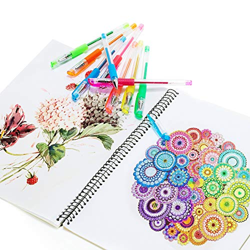 Color Gel Pens for Kid Adult Coloring Books, 24 Colors Gel Art Markers Fine Point Pen with 24 Refills for School Office Art Suppliers