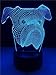 Produktbild Acryl Tier niedlich Shar Pei Hundekopf 3D Lampe mehrfarbige Beleuchtung LED USB Stimmung Nachtlicht Weihnachtsgeschenk Schlafzimmer Dekoration