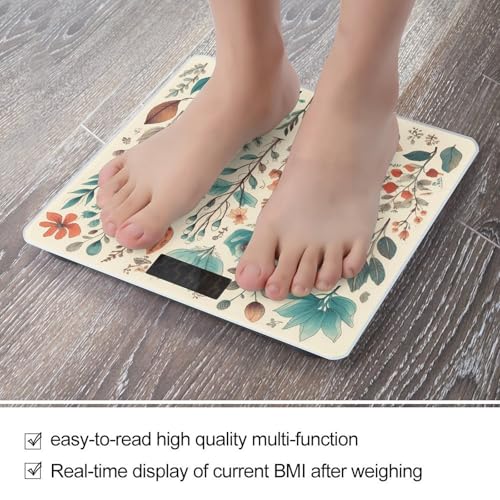 Báscula Digital de Baño con Diseño de Flores y Hojas miniatura 5