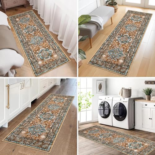 Alfombra antideslizante vintage Pauwer de 2x6 pies lavable para evitar resbalones en el hogar 8