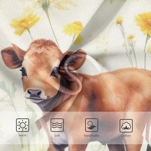 Cute Cow Yellow White Wildflowers Girls Underwear Toddler 2t Cotton Cute Panties Girl Aesthetic Briefs Undies Kids3