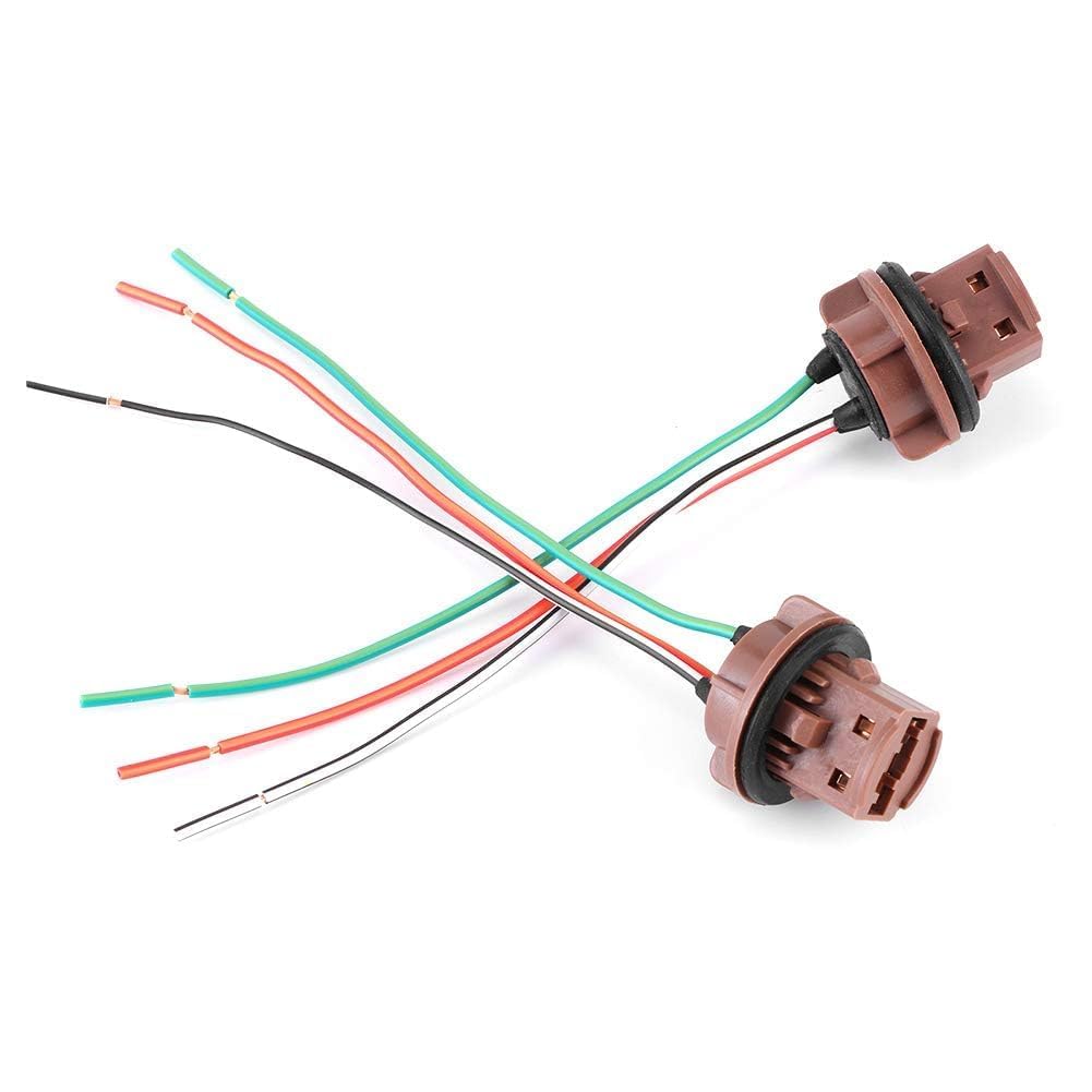 Lights Harness Socket, 2 PCS Car Running Lamp Plug Plastic and Copper Wiring Harness Lights Bulb Pigtail for 7440 7441 7443 7444 T20 992A Bulbs