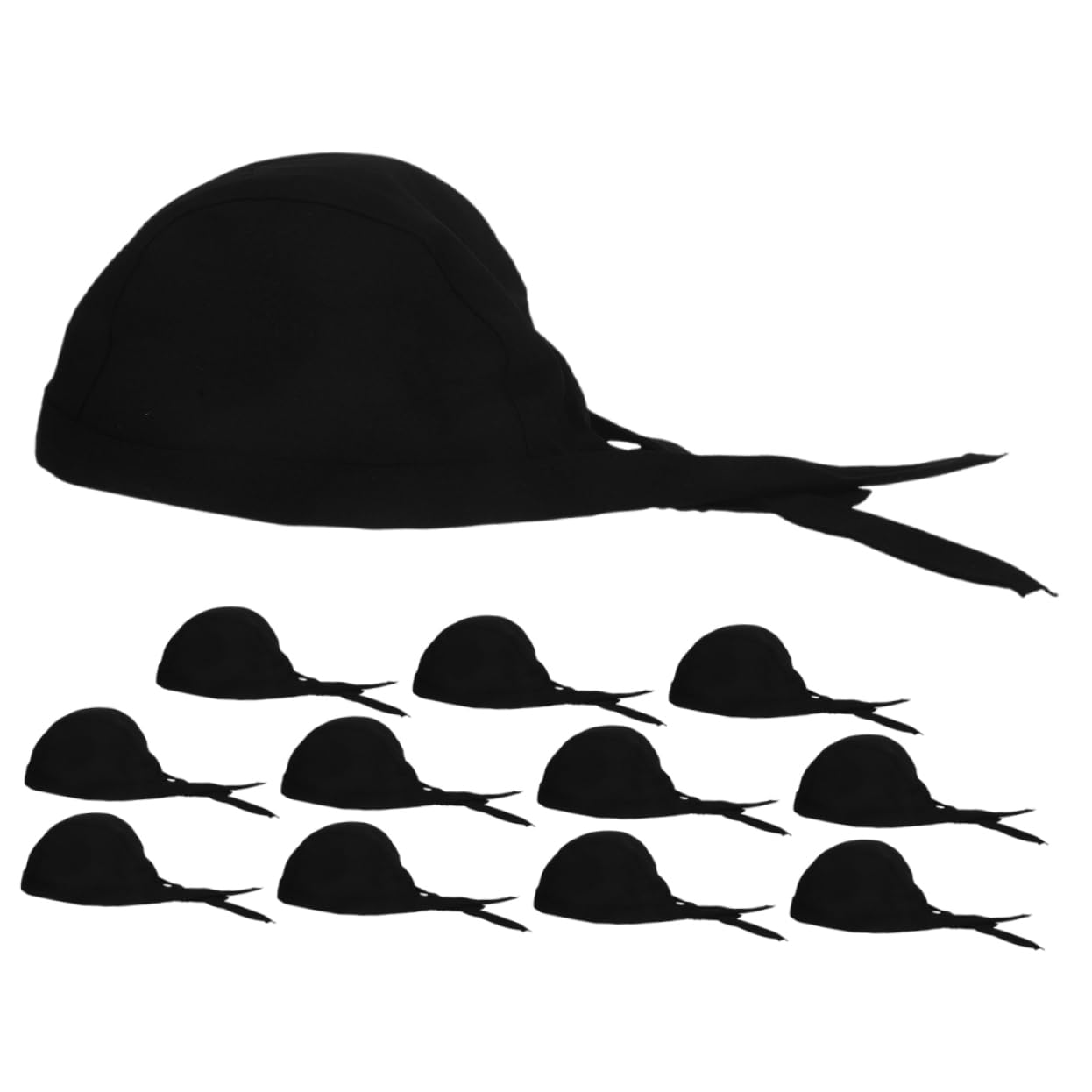 Gorro de Chef de Cocina Negro 12 Piezas de Algodón para Restaurante