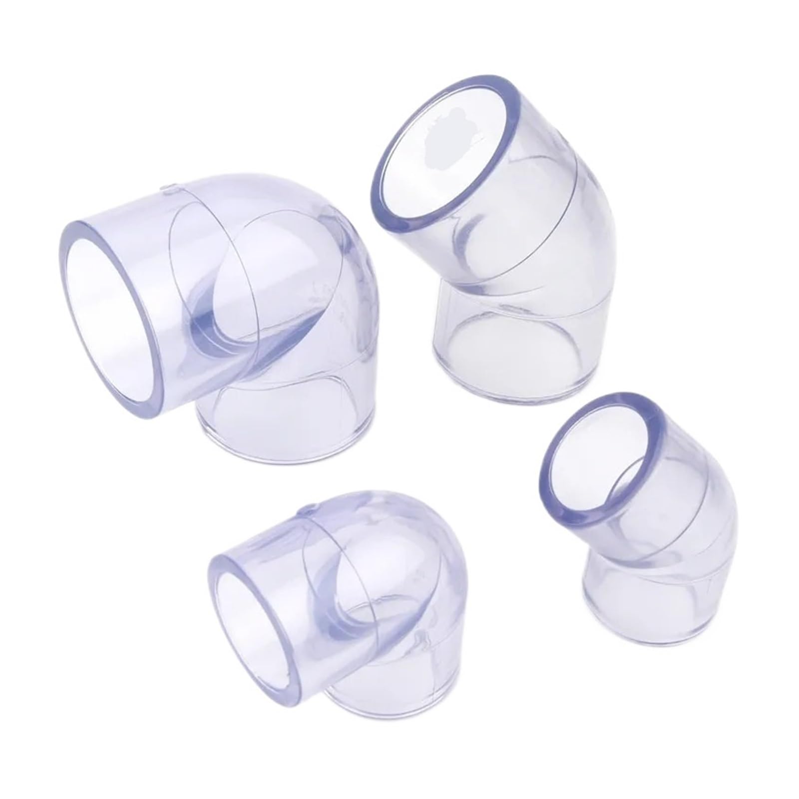 Conector de PVC transparente de 50-110mm de diámetro interior, juntas de codo de 45/90 grados, conectores de tubería de agua for riego de jardín, tanque de acuario(90 Degrees Joint,Inner Dia 75mm)