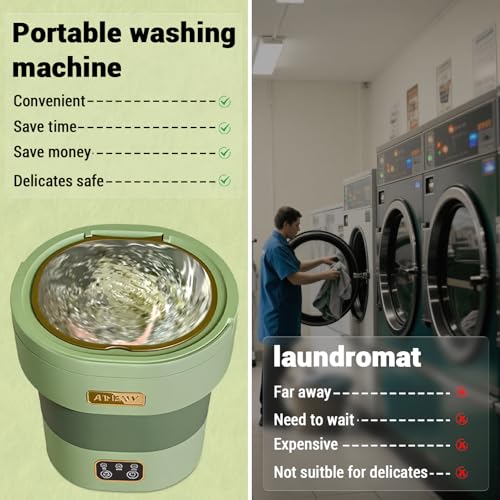 Mini lavadora plegable de 12L con secadora portátil para ropa interior 5