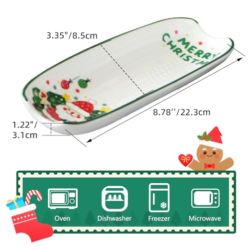 Image of Cinf Ceramic Corn Cob Holders Set of 4, 8.8 inch Christmas Serving Dishes | Stable non-slip base, easy cleanup, microwave safe, dishwasher safe, oven safe, durable ceramic construction