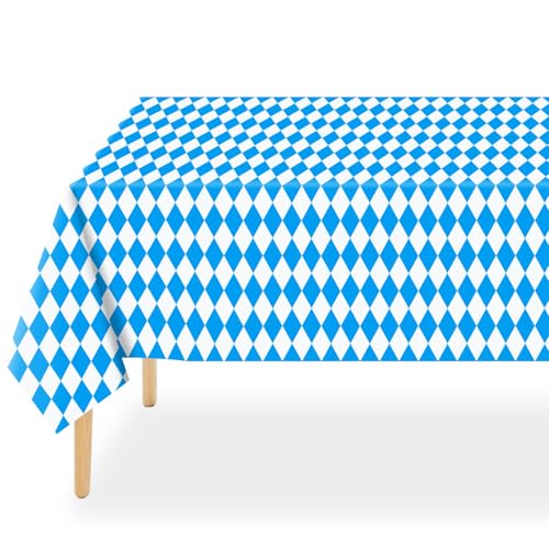 QIKSION Oktoberfest Tablecloth 2 Pack, 54 x 108 Inch Plastic