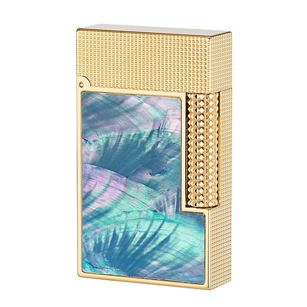 Encendedor de gas recargable doble llama cobre dorado