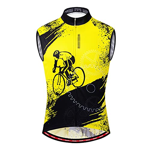 AAADRESSES Schnell Trocknende Radbekleidung, äRmellose und Atmungsaktive Radwesten, Outdoor Sportoberteile, zum Radfahren Laufen und Bergsteigen,Gelb,XL Cover